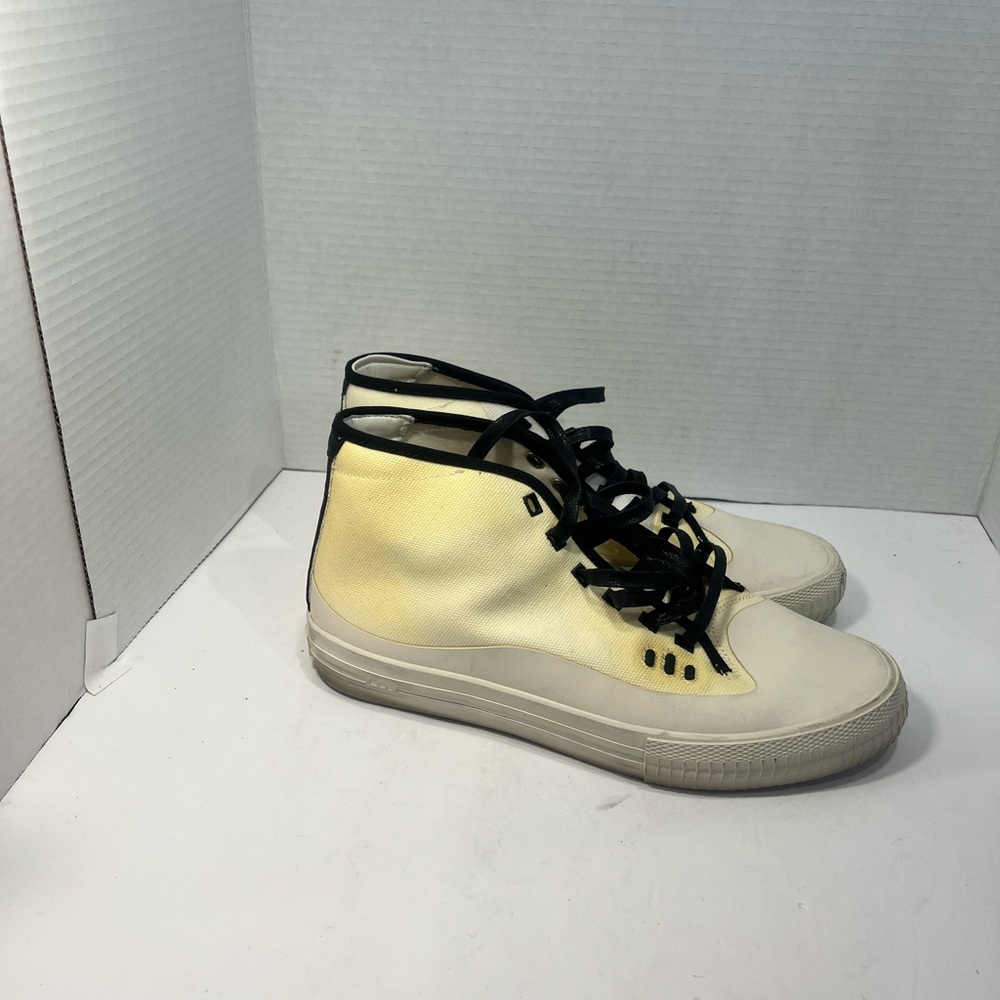 Globe High-Top Sneakers in Cream and Black